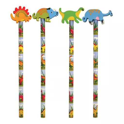 Dinosaur Pencil with Shaped Eraser (Order in Packs for Discount)