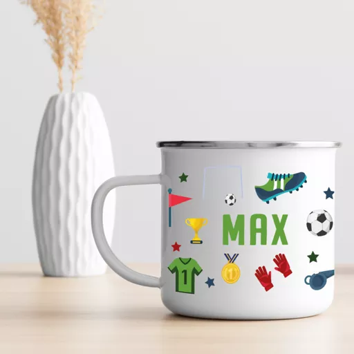 Personalised Football Enamel Mug