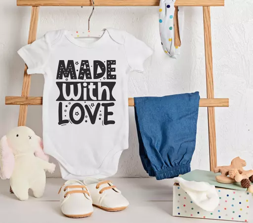 Personalised 'Made With Love' Babygrow