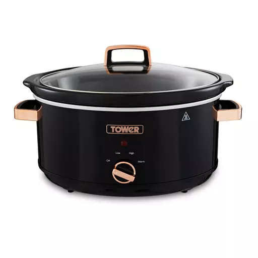 Rose Gold 6.5 Litre Slow Cooker Black and Rose Gold