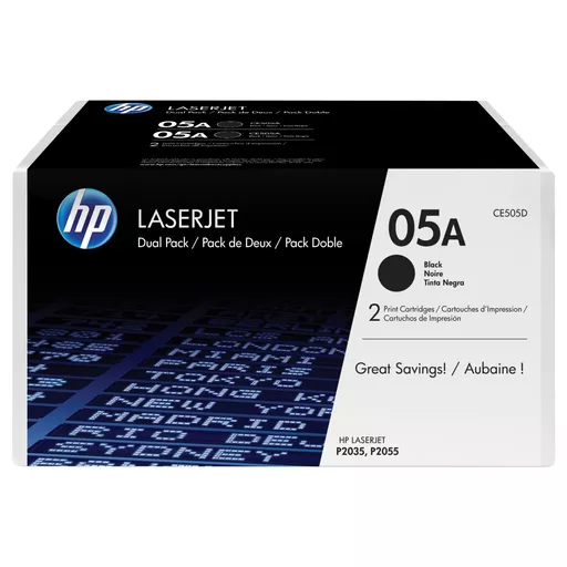 HP CE505D/05A Toner cartridge black twin pack, 2x2.3K pages ISO/IEC 19752 Pack=2 for HP LaserJet P 2035/2055