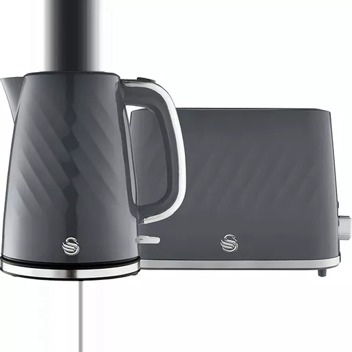 Windsor 2 Slice Toaster and Cordless Kettle Bundle in Grey