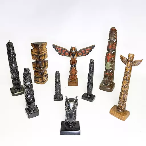 First Nation replica Totem Carvings