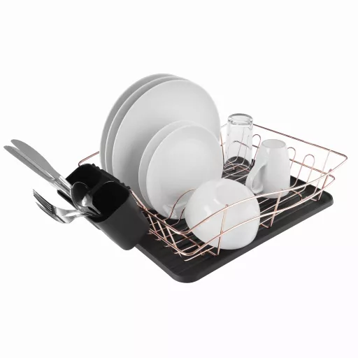 Dish Rack with Tray Rose Gold