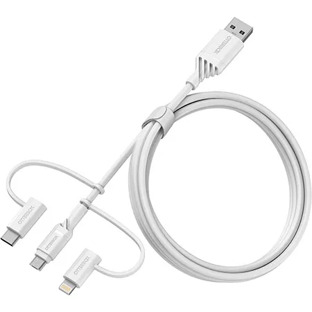 OtterBox 3in1 USBA-Micro/Lightning/USBC cable, Cloud Dream White