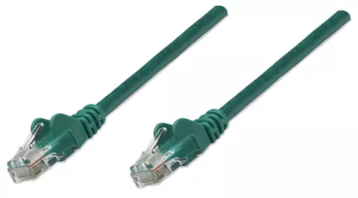 Intellinet Network Patch Cable, Cat5e, 5m, Green, CCA, U/UTP, PVC, RJ45, Gold Plated Contacts, Snagless, Booted, Lifetime Warranty, Polybag