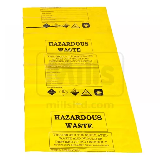 Hazardous Waste Disposal Bags & Ties Pk10