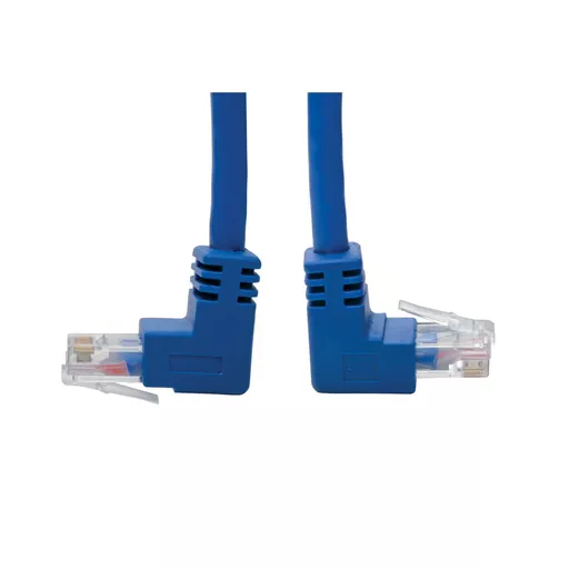 Tripp Lite N204-005-BL-UD Up/Down-Angle Cat6 Gigabit Molded UTP Ethernet Cable (RJ45 Up-Angle M to RJ45 Down-Angle M), Blue, 5 ft. (1.52 m)