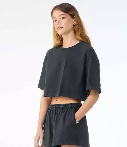 Bella Ladies Heavyweight Washed Cropped T-Shirt