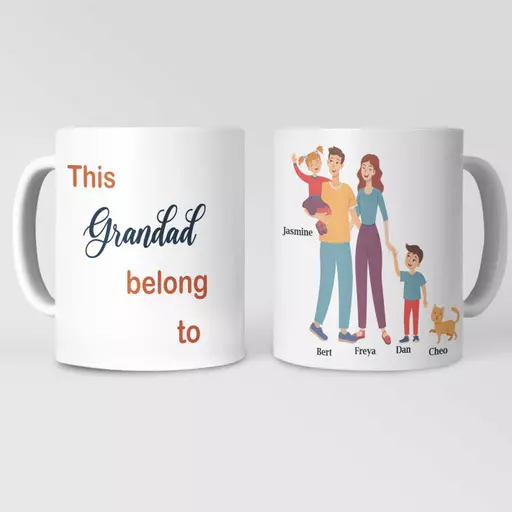 Personalised 'This Grandad Belongs to...' Mug - Add Names