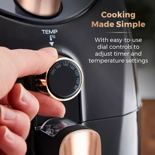 Rose Gold 1500W 4.3 Litre Manual Air Fryer