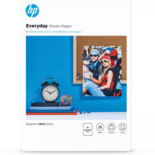 HP Everyday Photo Paper, Glossy, 200 g/m2, A4 (210 x 297 mm), 25 sheets