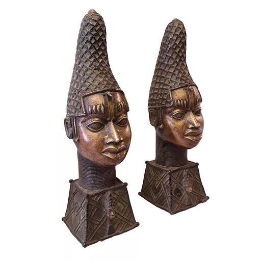 Pair of Oba Queen Mother Heads