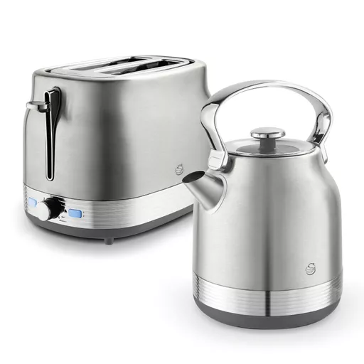 Swan Retro Kitchen Set - Traditional Kettle and 2 Slice Toaster