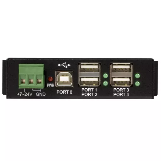 StarTech.com 4-Port USB 2.0 Hub - Metal Industrial USB-A Hub - Din Rail, Wall or Desk Mountable USB Data Hub - TAA Compliant USB Expander Hub