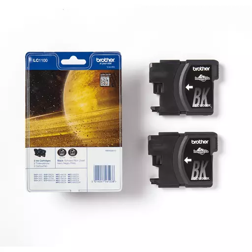 Brother LC-1100BKBP2 Ink cartridge black twin pack Blister, 2x450 pages 9,5ml Pack=2 for Brother DCP 185 C/MFC 6490 C