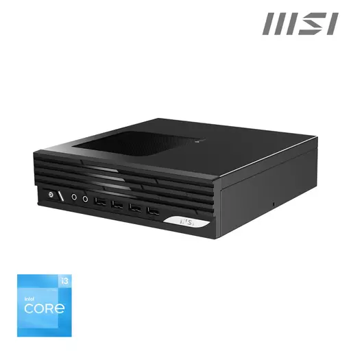 MSI PRO DP21 12M Intel Core i3-12100 Barebone, Mini-PC, 2.3L, Type-C, USB 3.2 Gen2, HDMI, DisplayPort, LAN, WiFi, BT, VESA, Supports Max 64GB DDR4 SO-DIMM (2 Slots), M.2 (1 Slot), 2.5'SSD/HDD (2 Slot)