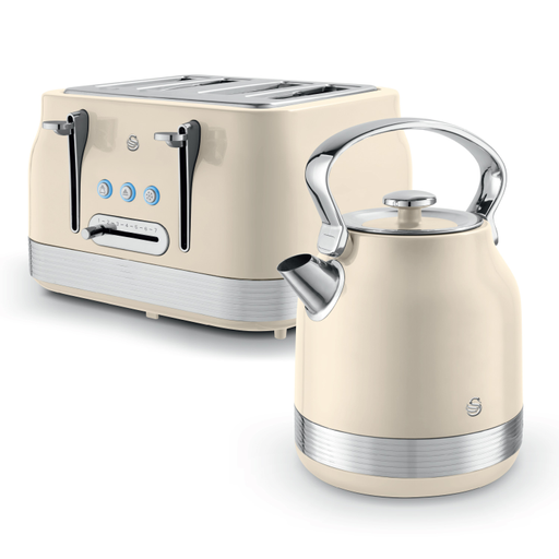Swan Retro Collection Traditional Kettle & 4 Slice Toaster Bundle