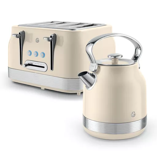 Swan Retro Collection Traditional Kettle & 4 Slice Toaster Bundle