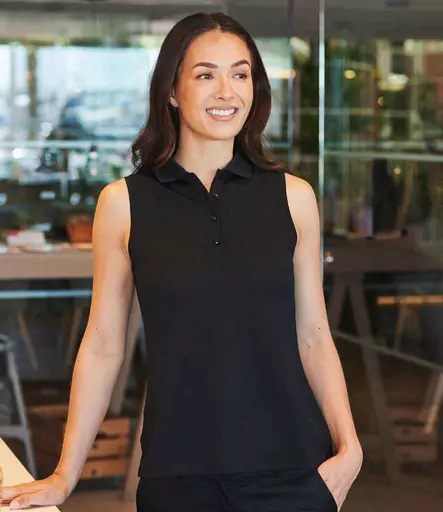 Henbury Ladies Sleeveless Coolplus® Polo Shirt