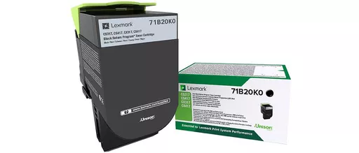 Lexmark 71B20K0 Toner-kit black return program, 3K pages ISO/IEC 19752 for Lexmark CS 317/417/517