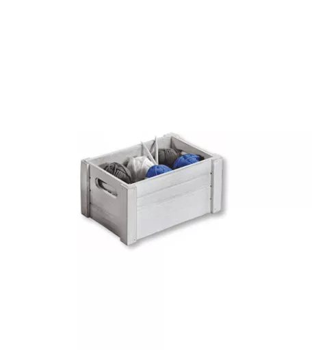 Poplar Plywood Antique White Wood Crate - 258mm x 170mm x 135mm