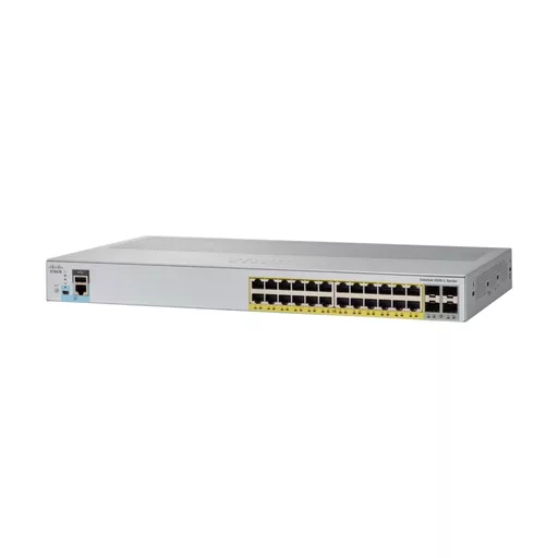 Cisco Catalyst 2960L-24PS-LL Network Switch, 24 Gigabit Ethernet PoE+ Ports, 195W PoE Budget, four 1 G SFP Uplink Ports, Fanless Operation, Enhanced Limited Lifetime Warranty (WS-C2960L-24PS-LL)