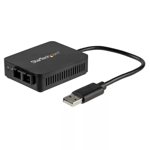 StarTech.com USB to Fiber Optic Converter - 100Mbps - USB 2.0 to Fiber Network Adapter - 100Base-FX SC Female Duplex Multimode Fiber/MMF Compatible - 2Km - Compact USB to Fiber LAN