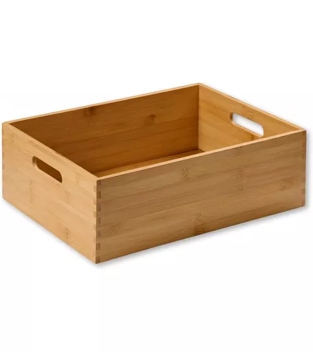 Bamboo Wood Stacking Box - 385mm x 285mm x 130mm