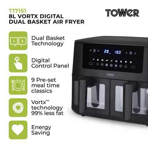 Tower Vortx Dual Basket Air Fryer - 8L – Topline Group