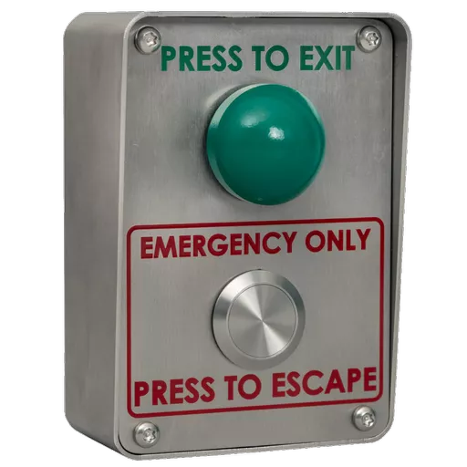 RGL Green Dome Exit Button With Vandal Resistant Emergency Exit Button Stainless Steel