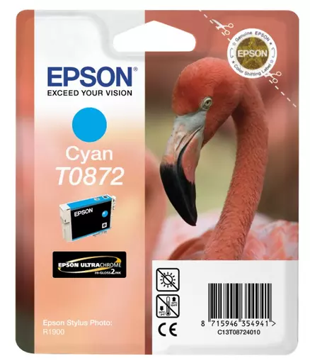 Epson C13T08724010/T0872 Ink cartridge cyan, 650 pages ISO/IEC 24711 11,4ml for Epson Stylus Photo R 1900