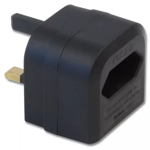 Lindy Euro Transformer to UK Adapter Plug, Black