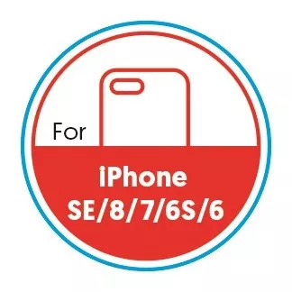 Smartphone Circular 20mm Label - iPhone SE/8/7/6S/6 - Red