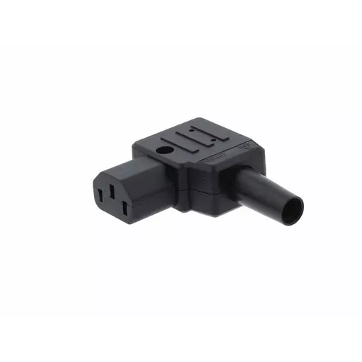 IEC C13 Rewirable - Left Angled (10A, 250V), Black
