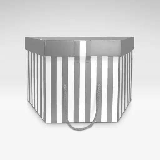 5301102 Silver and white corrugated cardboard hat box with matt lamination.png