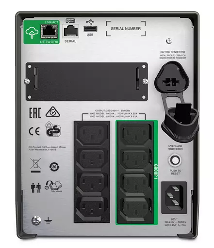 APC SMT1000IC uninterruptible power supply (UPS) Line-Interactive 1 kVA 700 W 8 AC outlet(s)