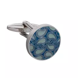 Blue Paisley Pattern Cufflinks