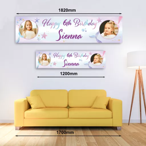Personalised Banner - Mermaid Banner with Photo