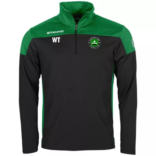WantageTownFC_PrideQuarterZip_Initials_Black_Green_Front.png