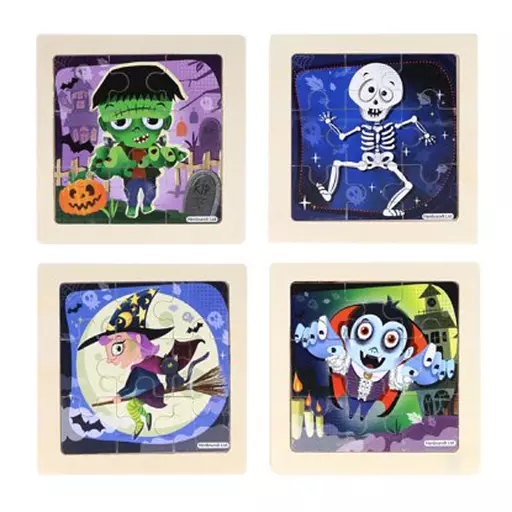 Wooden Puzzle - Halloween - Box of 48