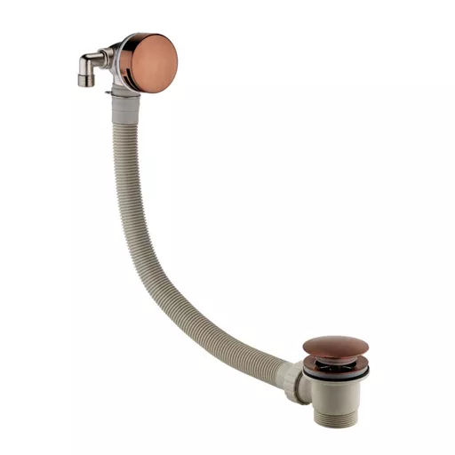 Bath Push Button waste with overflow filler Brushed bronze