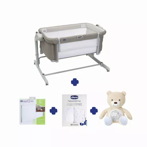Chicco Next2Me Magic Evo Sleeptime Solution Bundle in Desert Taupe