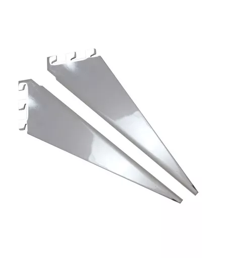 Twin Slot System - 2 x Chrome Sloping Shelf Brackets 27cm