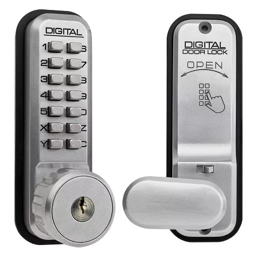 LOCKEY 2435K Series Digital Lock With Key Override & Holdback