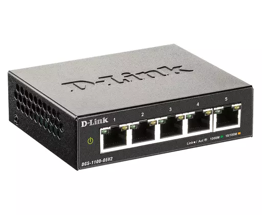 D-Link DGS-1100-05V2 network switch Managed L2 Gigabit Ethernet (10/100/1000) Black