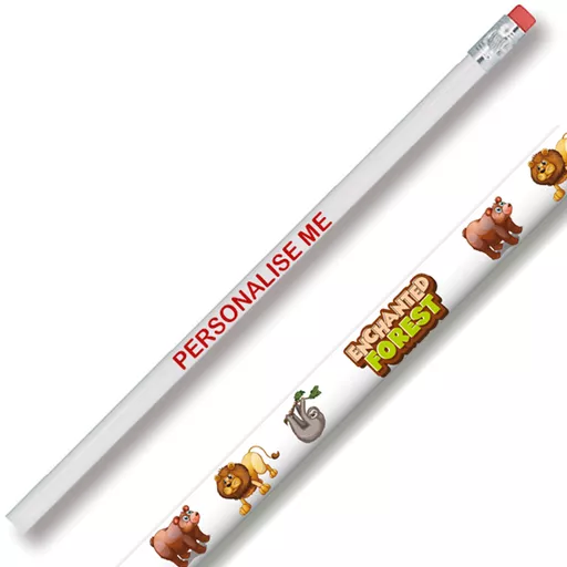 White Personalised Pencil with Rubber (100 pencils)