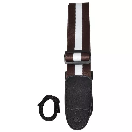 Chord Guitar Strap Nylon Webbing - Brown & White