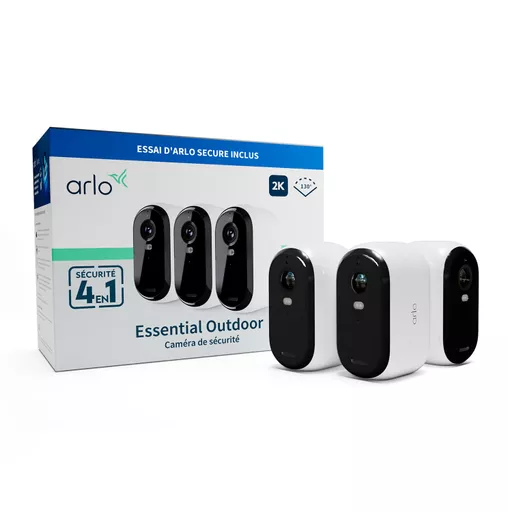 Arlo Essential 2K Outdoor Security Camera, 3-pack