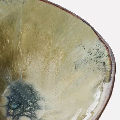 Iridescent Bowl, Adele, Moss Glaze, Small